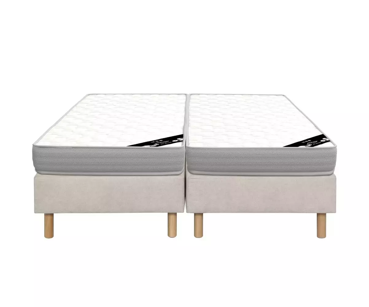 Ensemble Sommiers Senesi Ecru 1 place avec matelas Elbe Ensemble Sommiers Senesi Ecru 1 place avec matelas Elbe