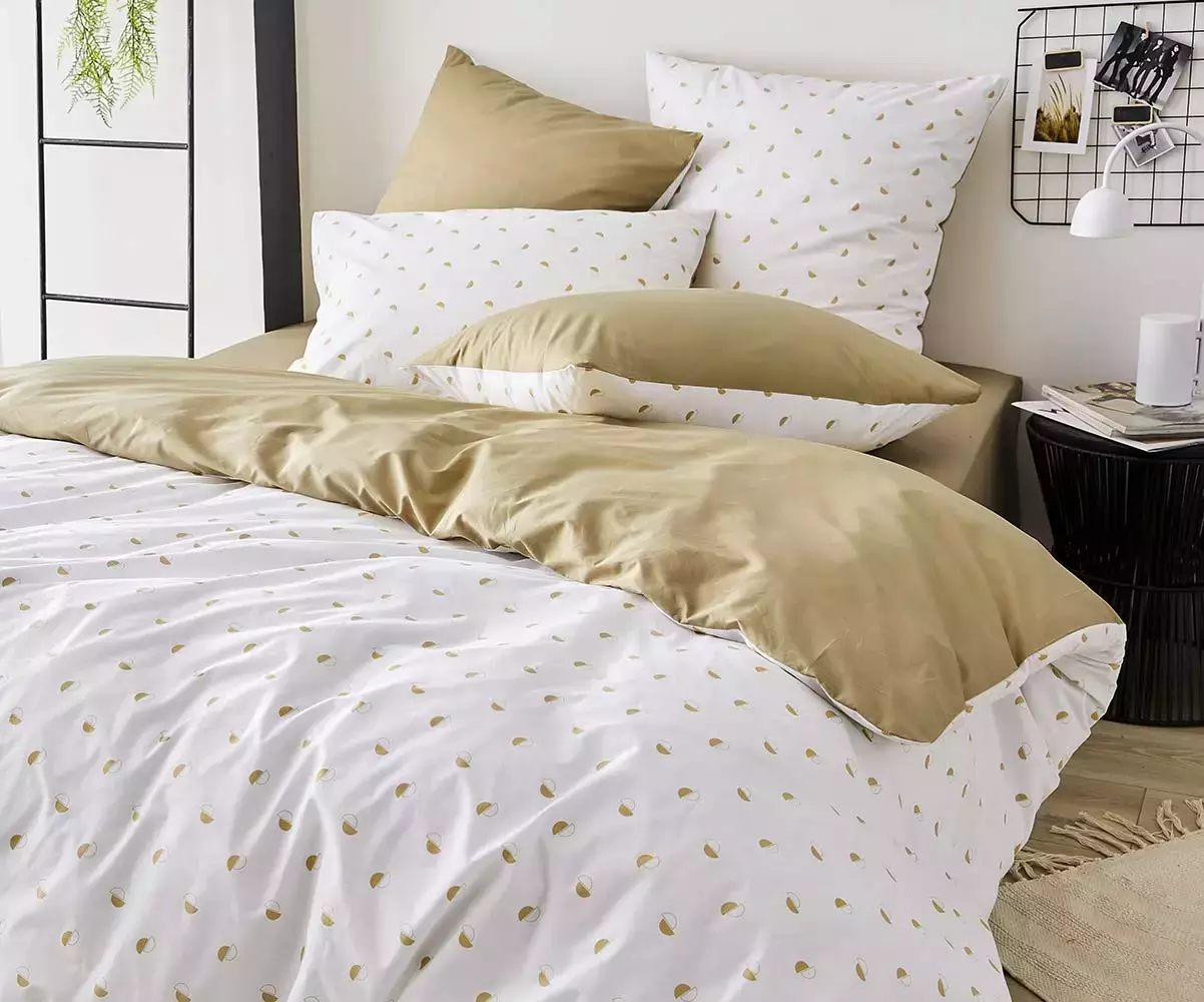 Parure de lit Sabbia blanc et beige Parure de lit Sabbia blanc et beige