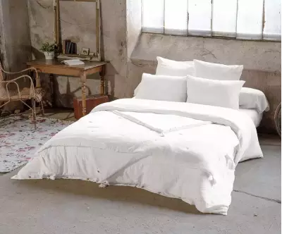 Parure de lit en gaze de coton blanc Aven