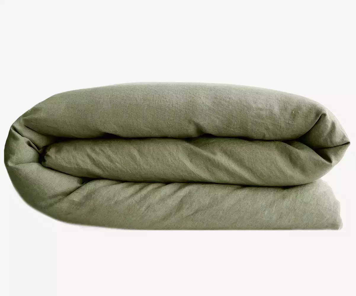 Housse de couette Salang en coton sauge Housse de couette Salang en coton sauge