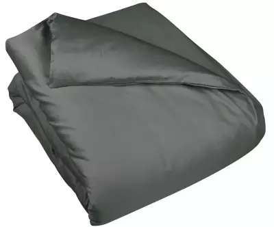 Housse de couette en satin de coton gris anthracite