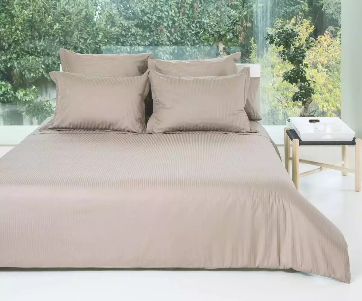 Ensemble taie de traversin taupe Ensemble taie de traversin taupe