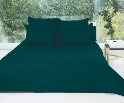 Drap housse bleu canard