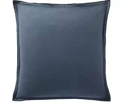 Taie d'oreiller lin lavé bleu