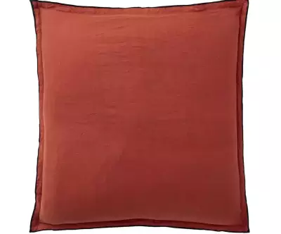 Taie d'oreiller lin lavé paprika