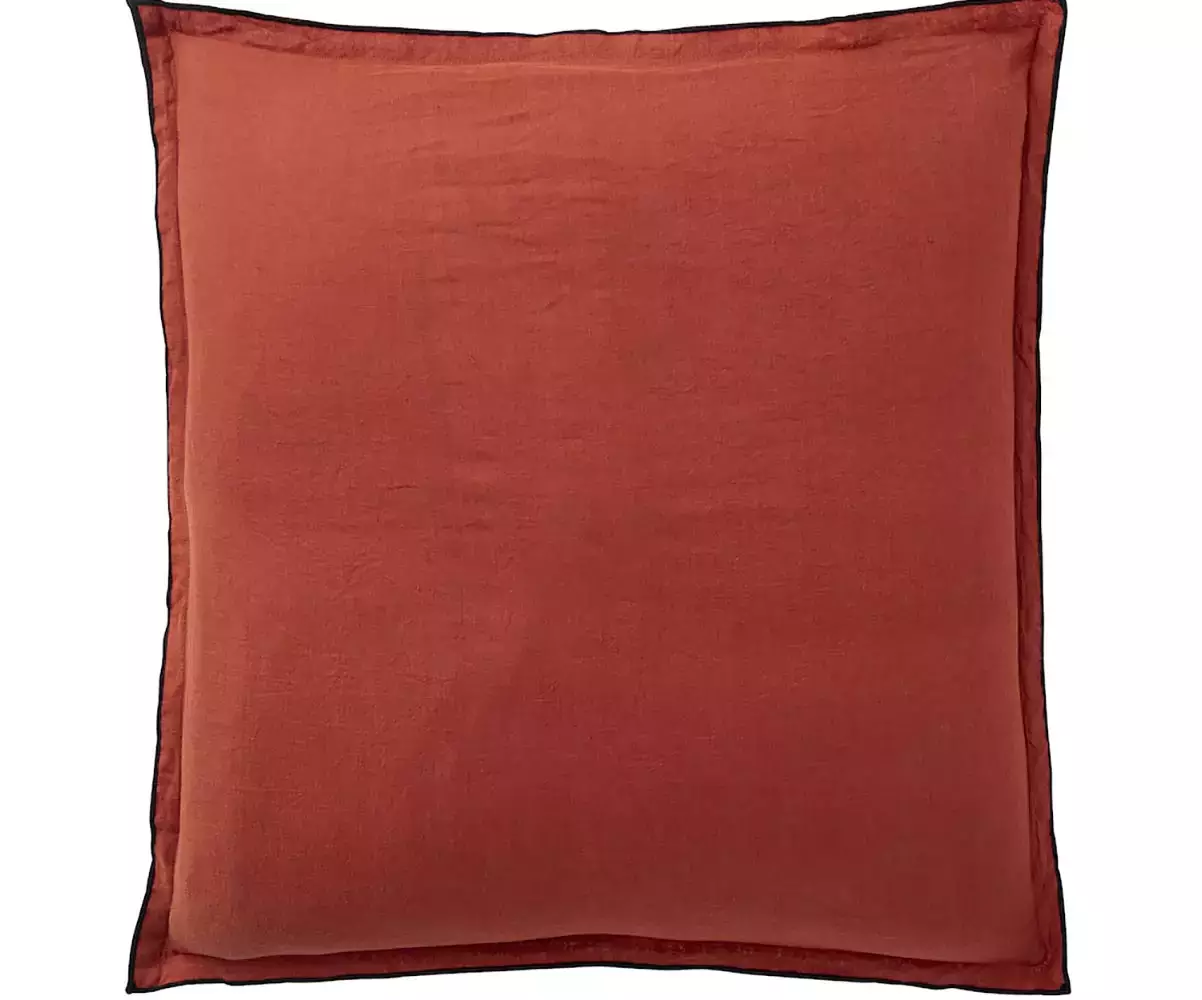 Taie d'oreiller lin lavé paprika Taie d'oreiller lin lavé paprika