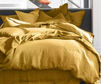 Housse de couette Kivala moutarde