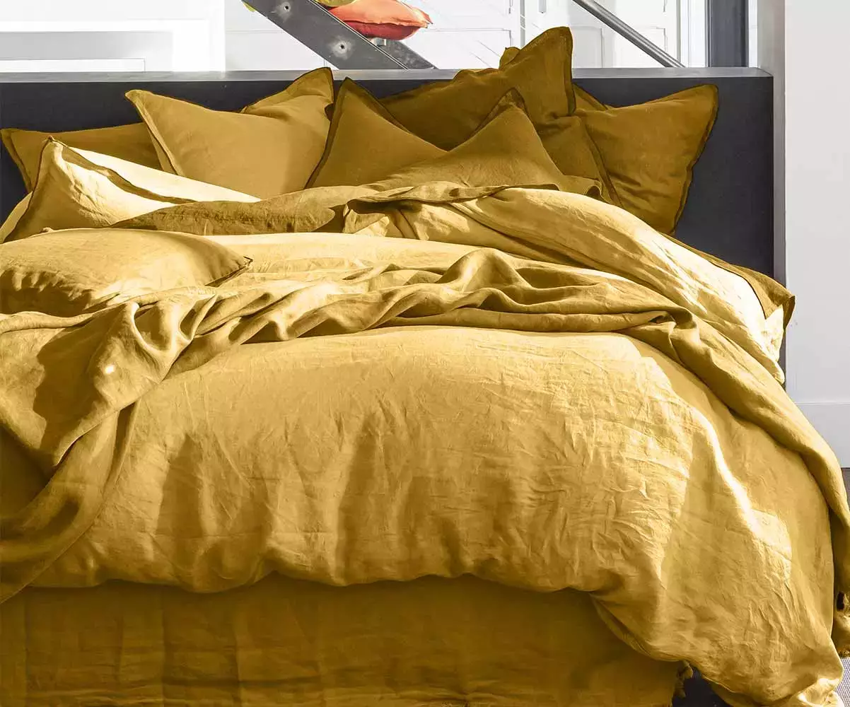 Housse de couette Kivala moutarde Housse de couette Kivala moutarde