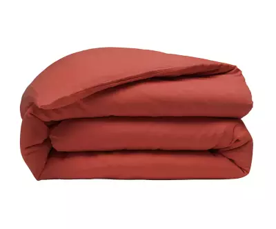 housse de couette lin lavé paprika