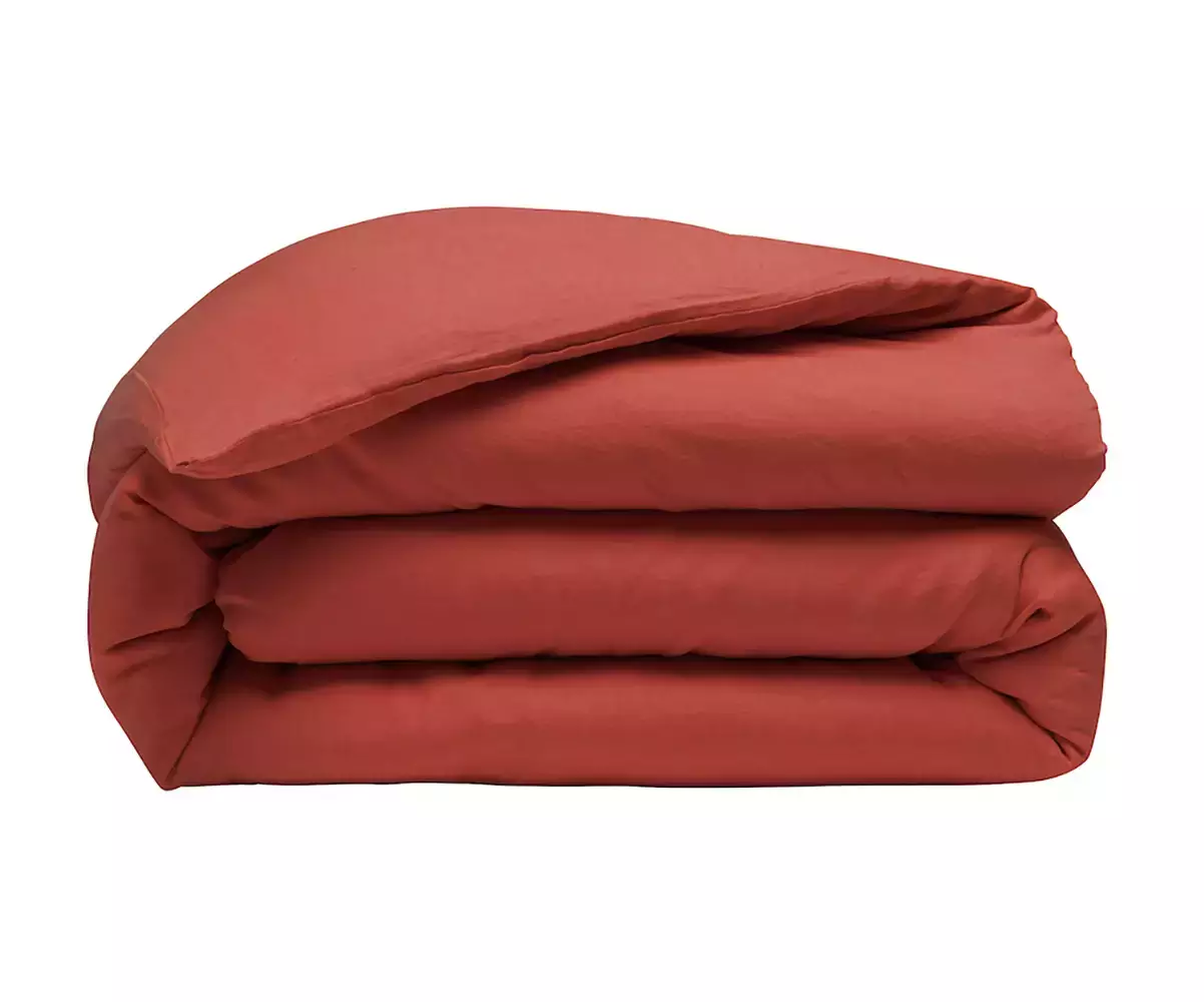 housse de couette lin lavé paprika housse de couette lin lavé paprika