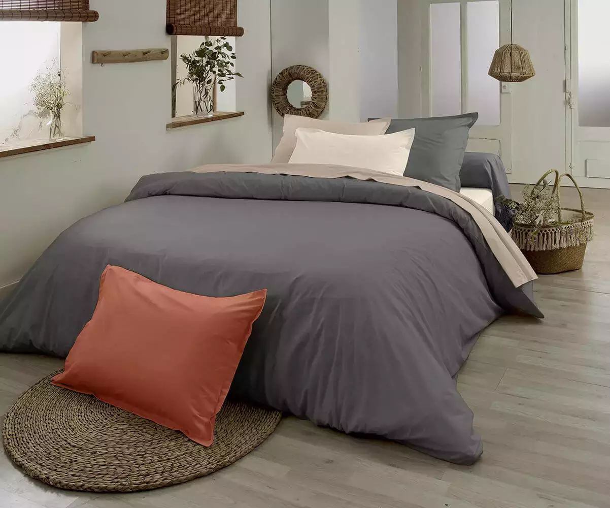 Housse de couette Gris clair Housse de couette Gris clair