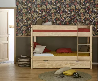 Lit superposé haut Écrin avec matelas et sommier gigogne