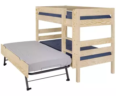 Sommier gigogne ouvert du lit superposé Écrin bois naturel