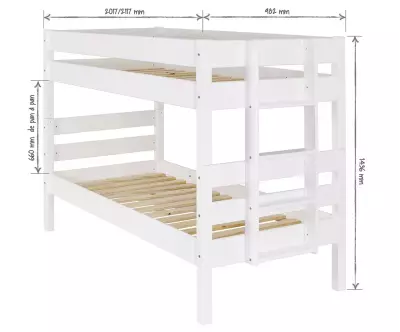 Dimensions lit superposé Alto bas blanc