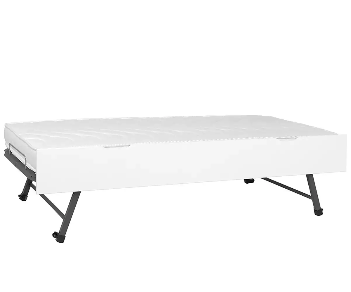 Sommier gigogne blanc en bois massif Sommier gigogne blanc en bois massif