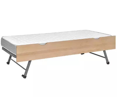 Sommier gigogne hêtre avec matelas