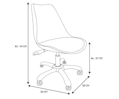 Dimensions chaise de bureau ado