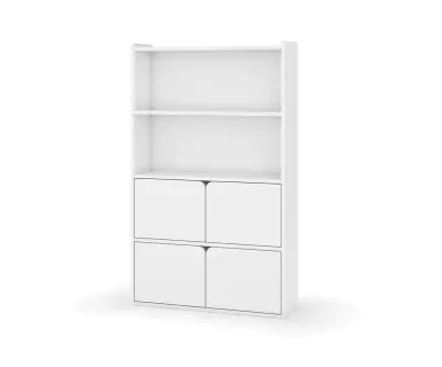 Etagère Fairview blanche avec quatre portes amovibles