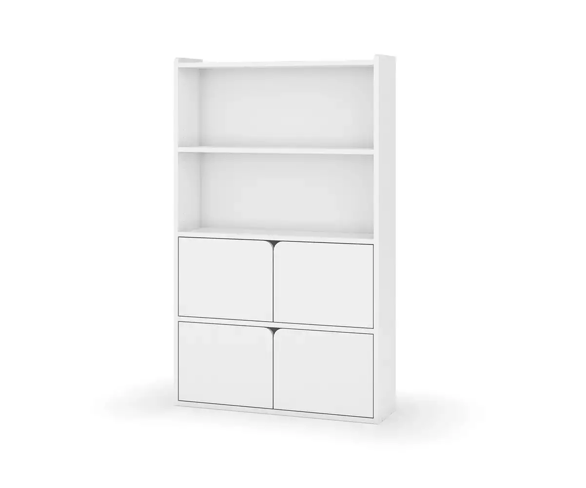 Etagère Fairview blanche avec quatre portes amovibles Etagère Fairview blanche avec quatre portes amovibles
