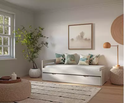 Lit gigogne adulte Lemand blanc avec matelas