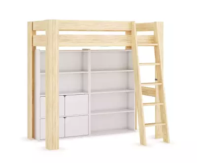 Etagères Fairview blanche sous mezzanine 90