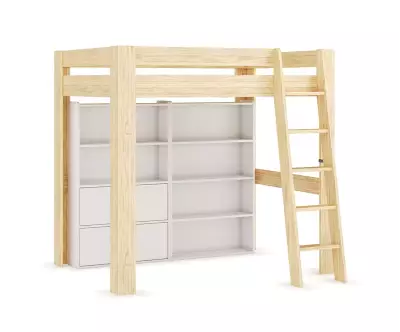 Etagères Fairview blanche sous mezzanine 140