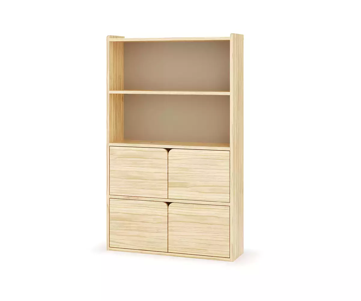 Etagère Fairview bois avec 4 portes amovibles