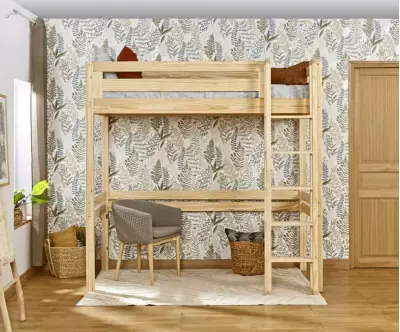 Lit mezzanine 90x190 Adam bois naturel