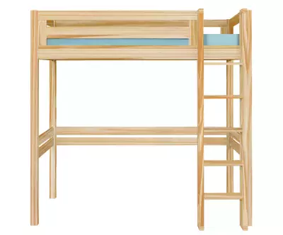 Lit mezzanine Adam avec bureau bois échelle à droite