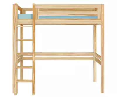 Lit mezzanine Adam avec bureau bois échelle à gauche