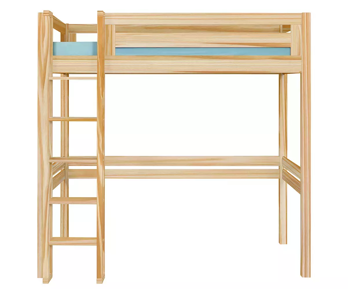 Lit mezzanine Adam avec bureau bois échelle à gauche Lit mezzanine Adam avec bureau bois échelle à gauche
