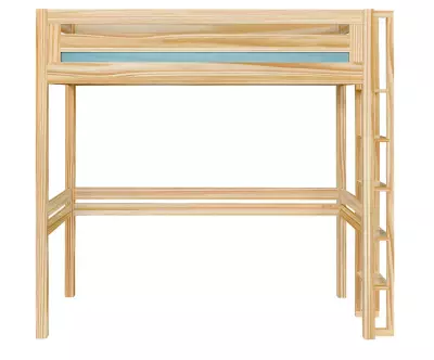 Lit mezzanine Adam avec échelle petit côté bois vue de face
