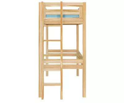 Lit mezzanine Adam avec échelle petit côté bois vue de côté