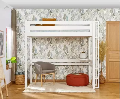 Lit mezzanine Adam en bois massif