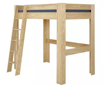 Lit mezzanine avec échelle Paros bois naturel