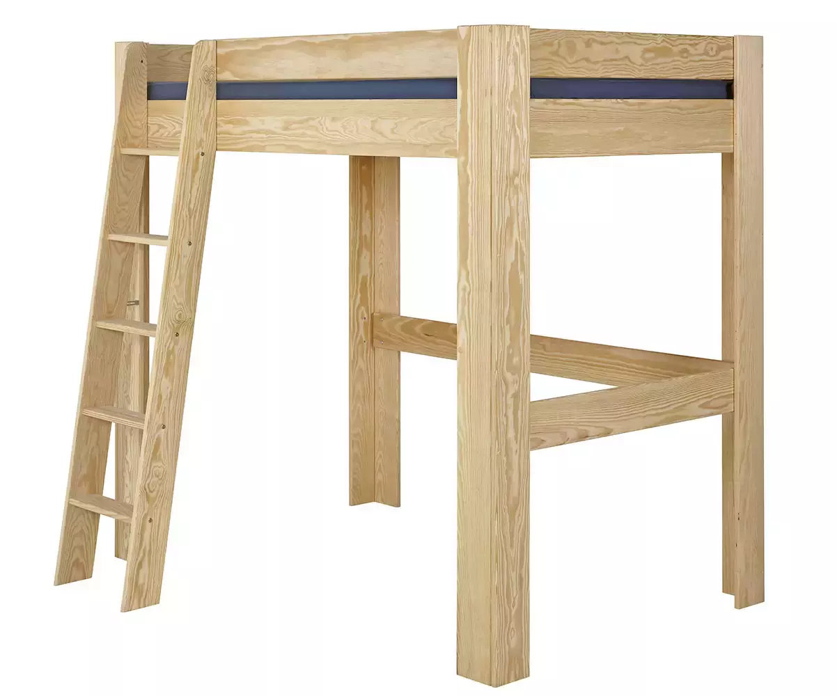 Lit mezzanine avec échelle Paros bois naturel Lit mezzanine avec échelle Paros bois naturel