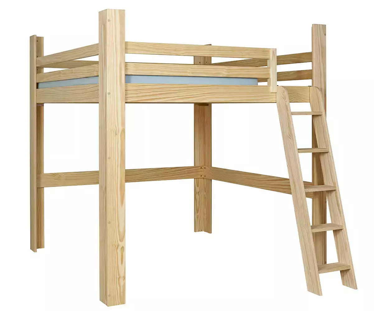Lit mezzanine bois 200x200 en version basse Lit mezzanine bois 200x200 en version basse