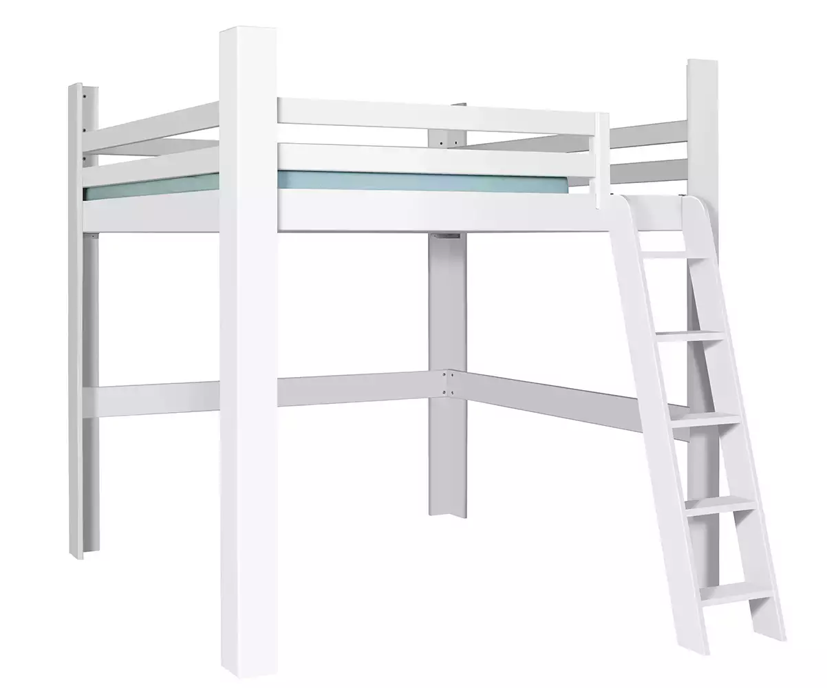 Lit mezzanine blanc 200x200 en version basse Lit mezzanine blanc 200x200 en version basse