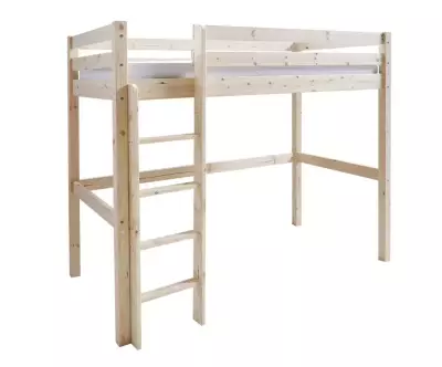 Lit mezzanine bois naturel Ted