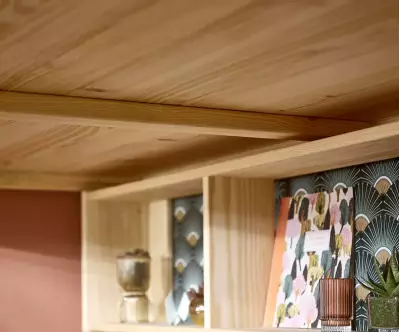Sommier plancher inclus avec le lit mezzanine bois naturel